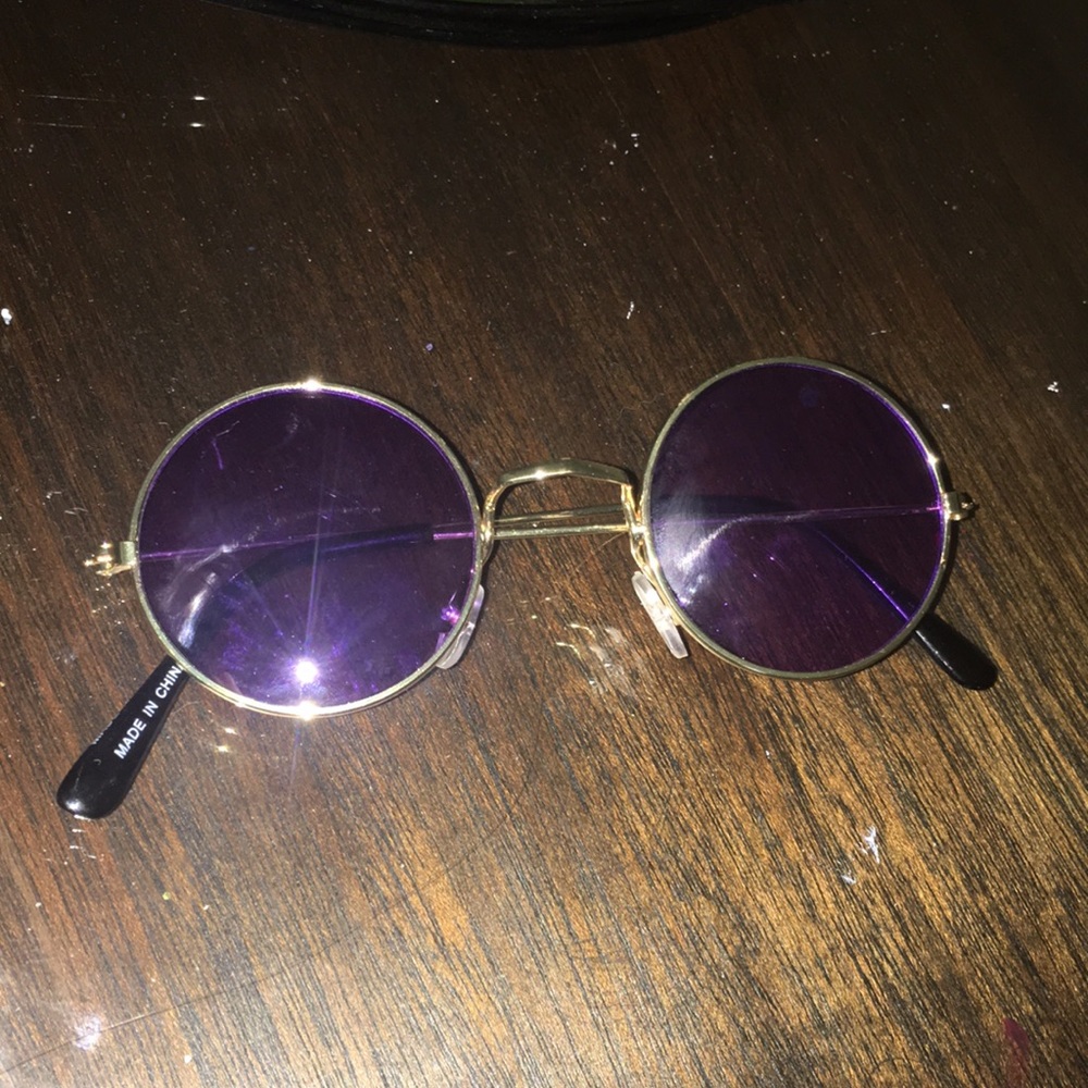 purple tinted sunglasses